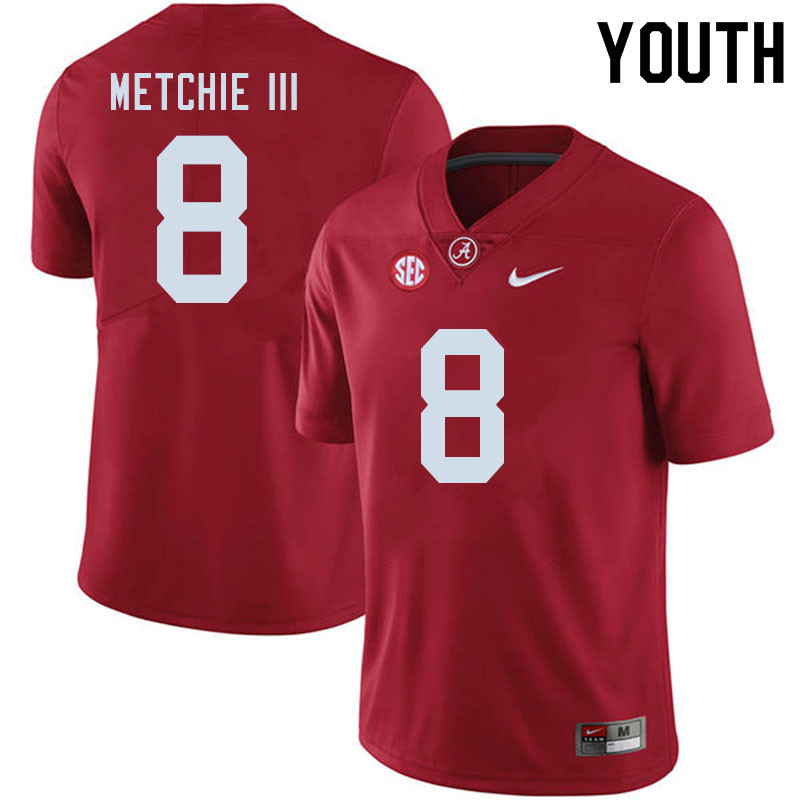 Alabama Crimson Tide Youth John Metchie III #8 Crimson NCAA Nike Authentic Stitched 2020 College Football Jersey FY16K33OH
